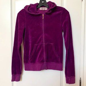 Juicy Couture Velour Zip Up Hoodie Jacket Sweater - S